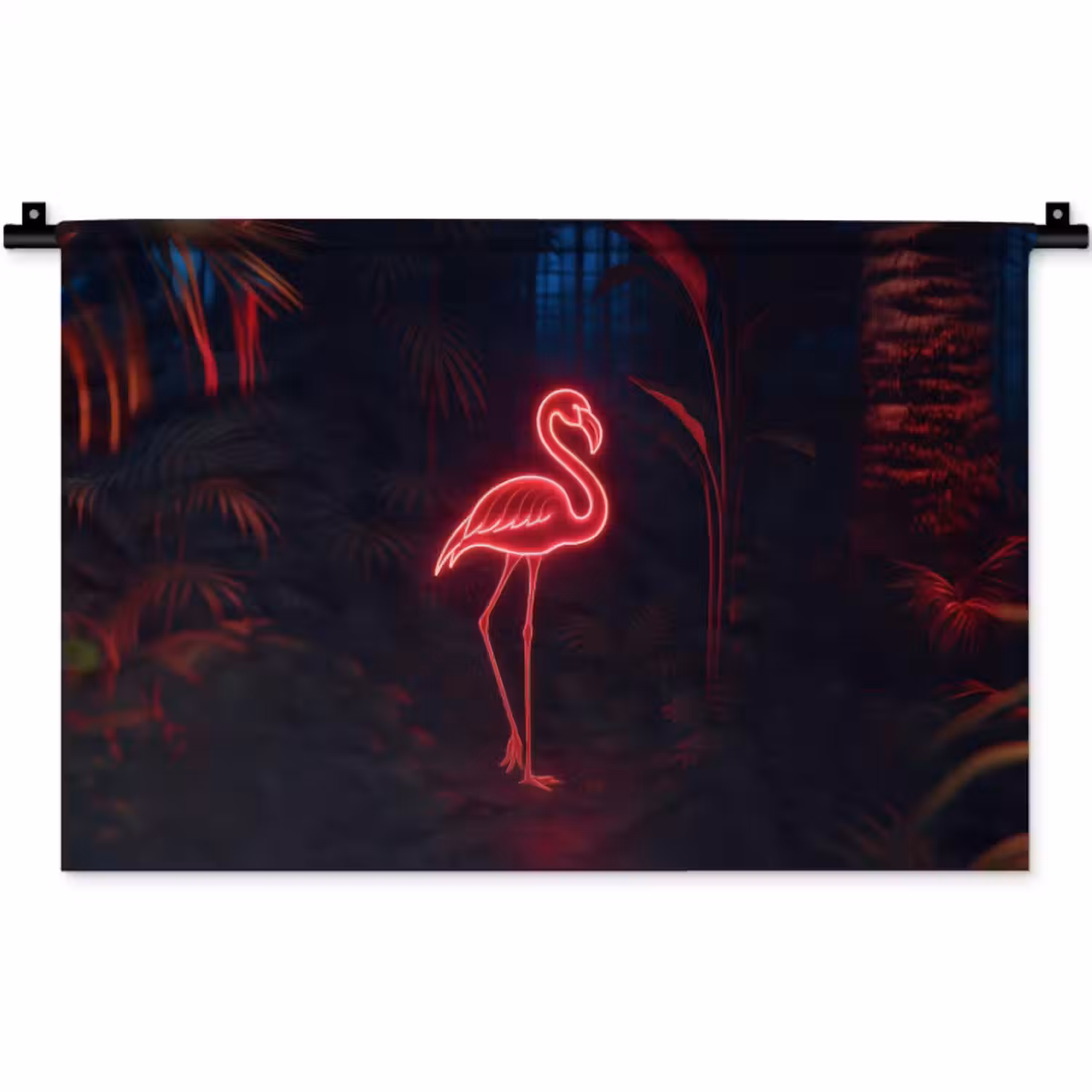 Wandkleed - Flamingo - Roze - Neon - Licht