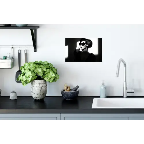 Vrouw - Zwart - Hart Muursticker klein -keuken