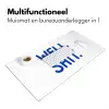 Blauw - Quote - Wit Muismat XXL klein -sfeer4