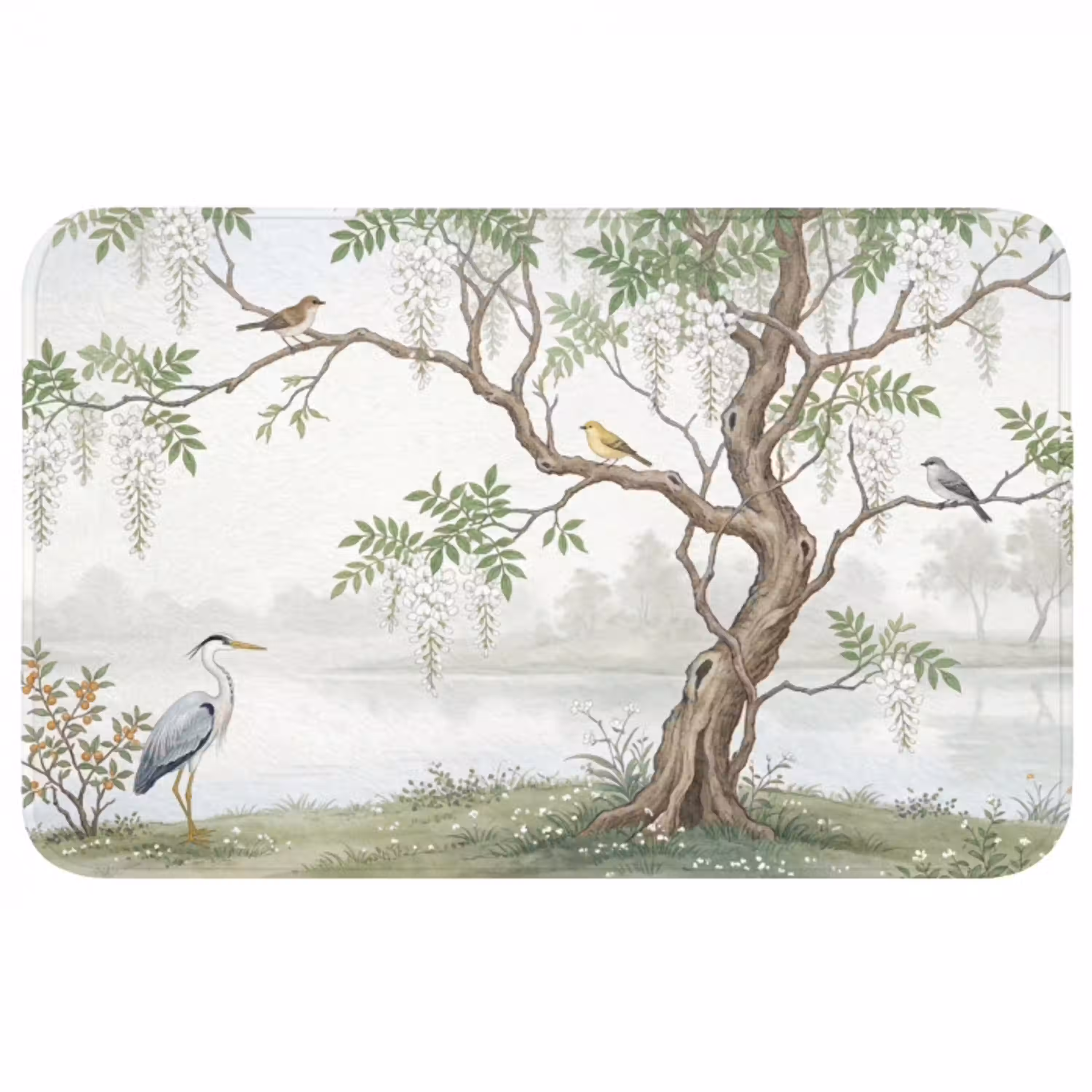 Reiger - Landschap - Groen Badmat middel -3d