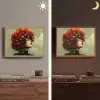 Vrouw - Appels - Rood - Bladeren Light Box met batterij (Wandlamp) middel -sfeer3