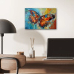 Vlinder - Kleuren - Kunst - Schilderij aluminium wit klein -sfeer5