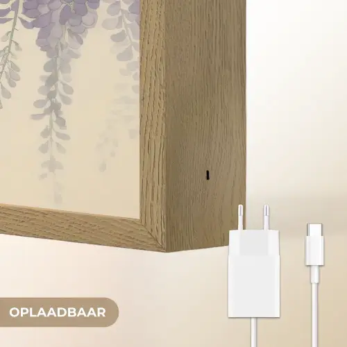 Specht - Bloemen - Paars Light Box met batterij (Wandlamp) middel -USP_websiteoplaadbaarNL