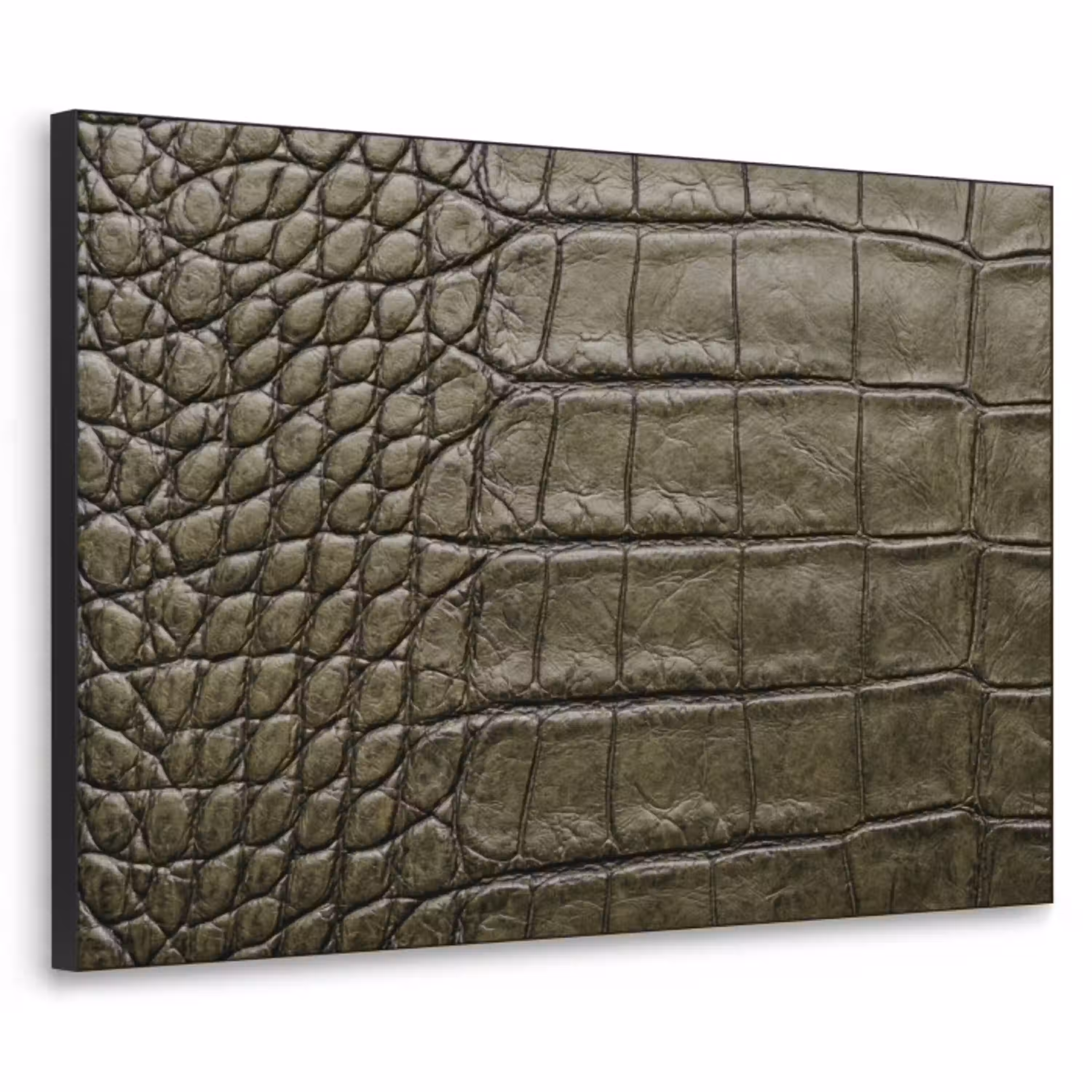 Krokodillenleer - Structuur - Groen Textielframe zwart klein -3d