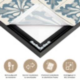 Dessin - Tegel - Blauw Textielframe zwart klein 947 -USP_closeupNL