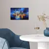 Skyline Toronto - Modern - Stadslicht - Blauw poster papier klein -sfeer3