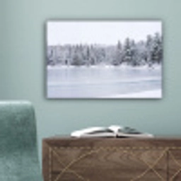 Meer - Dennen - IJs - Winter - Rustgevend canvas 2cm klein -sfeer4