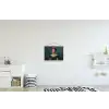 Kroon - Roze druipend verf - Portret textielposter latten blank klein -kinderkamer