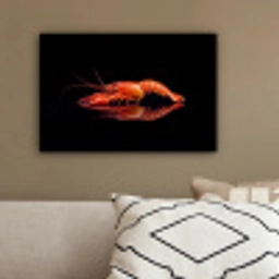 Kreeft - Oranje - Zwart - Opvallend canvas 2cm klein -sfeer3