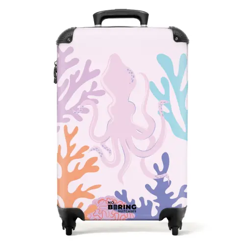 Summer memories - Octopus in kleurrijk koraal NBS - Handbagage koffer - Kinderen Unisex middel -productfoto_recht