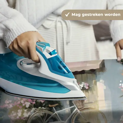 Fiets - Pastelkleuren - Bloemen Wandkleed katoen klein -sfeer9