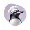 Pinguïn - Koksmuts - Lief - Paars Wandcirkel Organisch Plexiglas middel -3d
