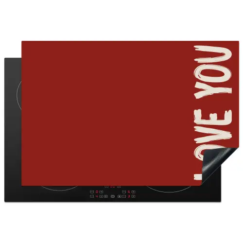 Schuin - Loveyou - Rood Inductie beschermer vinyl 3mm klein -3d