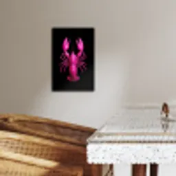 Kreeft - Felroze - Stippen - Opvallend KitchenYeah - Keuken - Canvas klein -sfeer3