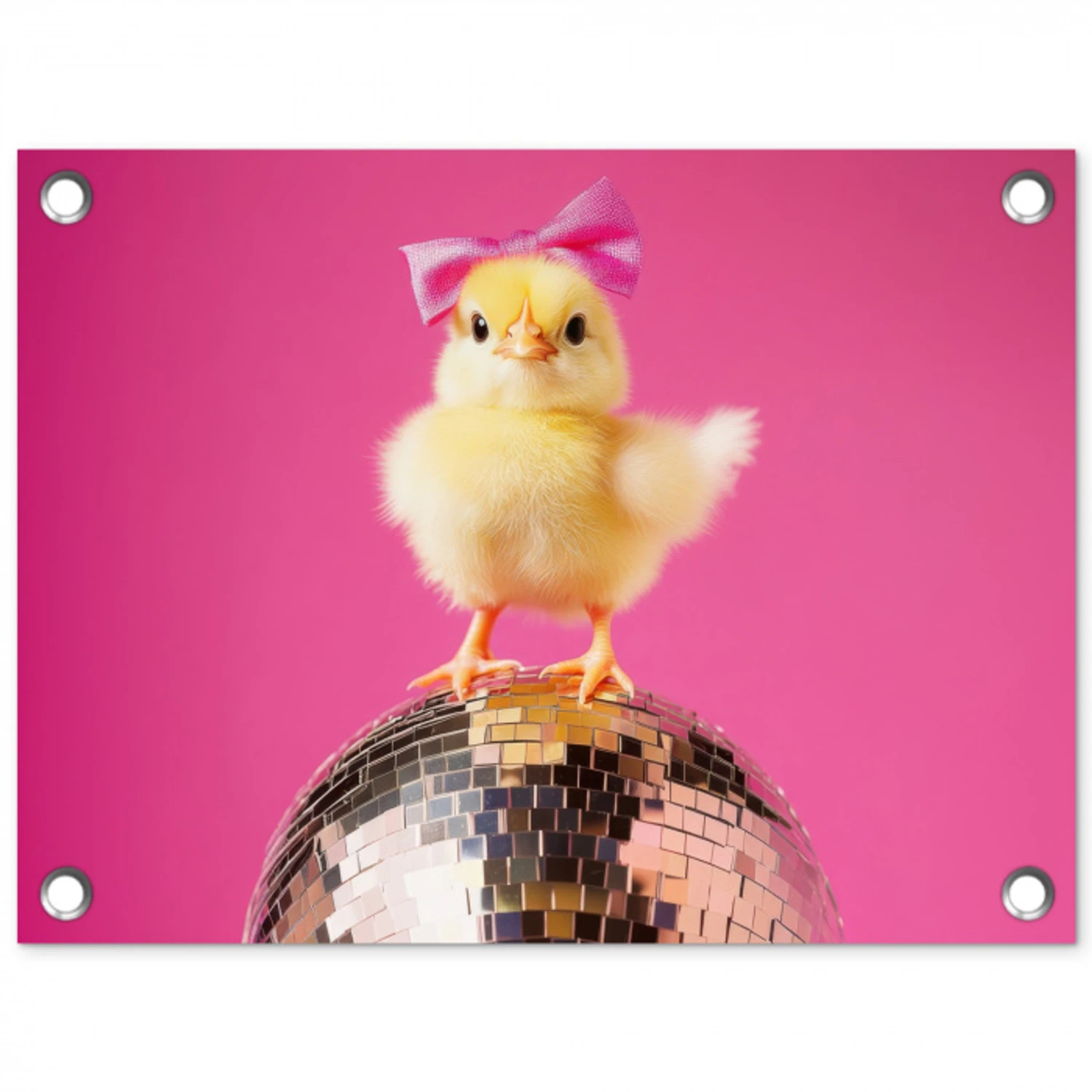 Discobal - Kuiken - Strik tuinposter los doek klein -3d