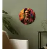 Vrouw - Bloemen - Papegaai - Schilderachtig Wandcirkel kunststof plaat 5mm dik klein -sfeer3