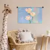 Tulpen - Roze accenten - Blauw Wandkleed katoen klein -wsfeer5_kind