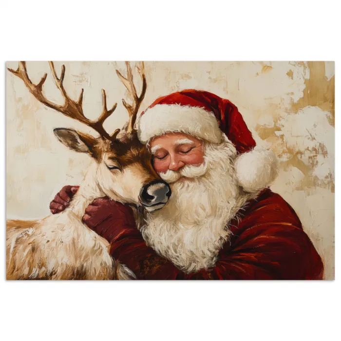 Kerstman - Rendier - Kerst - Christmas poster papier klein -3d