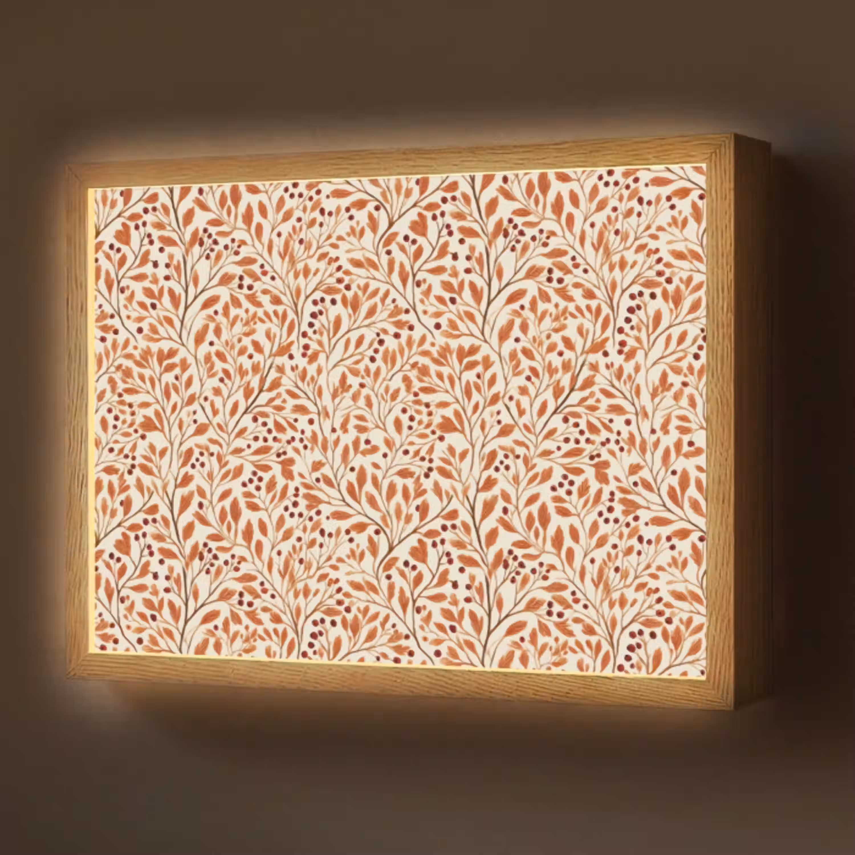 Bladeren - Botanisch  - Terracotta Light Box met batterij (Wandlamp) middel 907 -z3d_website