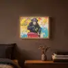 Graffiti - Aap - Street art - Dieren Light Box met batterij (Wandlamp) middel -sfeer4