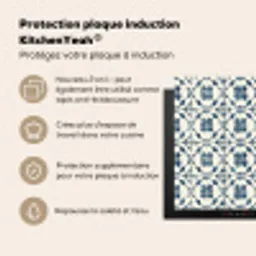 Grafisch - Tegel - Blauw Inductie beschermer vinyl 3mm middel 274 -zzzzzzusp-haakje_FR