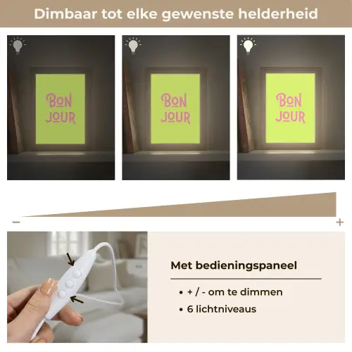 Groen - Roze bonjour - art-deco Light Box met kabel (Tafellamp) klein -USP_dimbaarNL