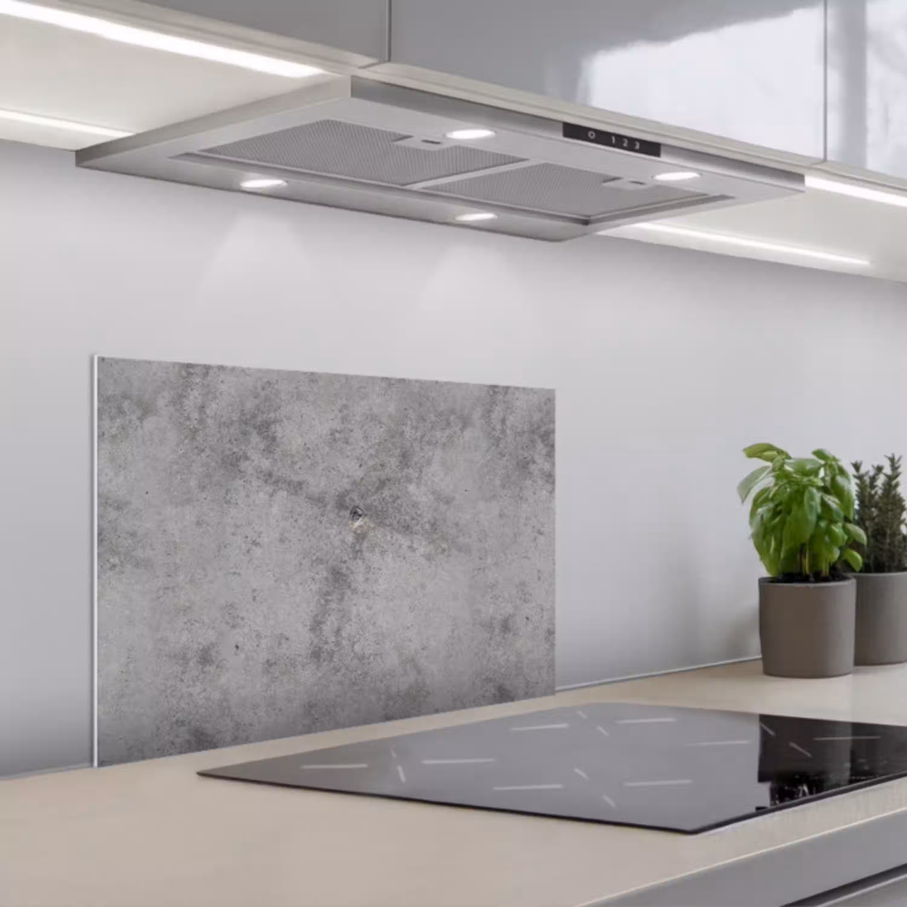 Beton - Grijs - Patronen keuken achterwand spatscherm klein 900 -3d_schuin