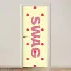 Swag - Roze - Stippen - Geel deurposter klein -3d_beige