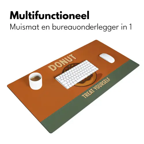 Donut - Spikkels - Kleurrijk - Quote Muismat XXL klein -sfeer4