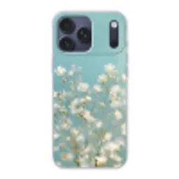 Stengels - Bloemen - Lucht - Wit Telefoonhoesje iPhone 17 Pro Max klein -3d