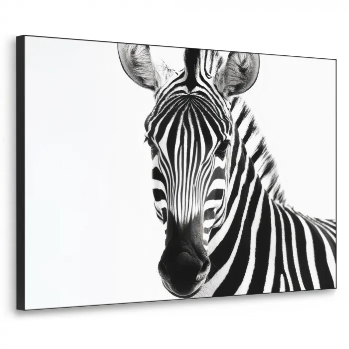 Zebra - Close-up - Zwart - Strepen Textielframe - compleet frame klein -3d