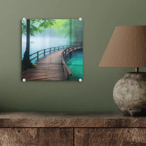 Brug - Water - Rivier - Bos plexiglas 5mm klein -sfeer3