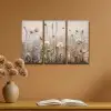 Bloemen - Beige - Modern - Roze Canvas - Meerluiken 3 luik klein -sfeer5