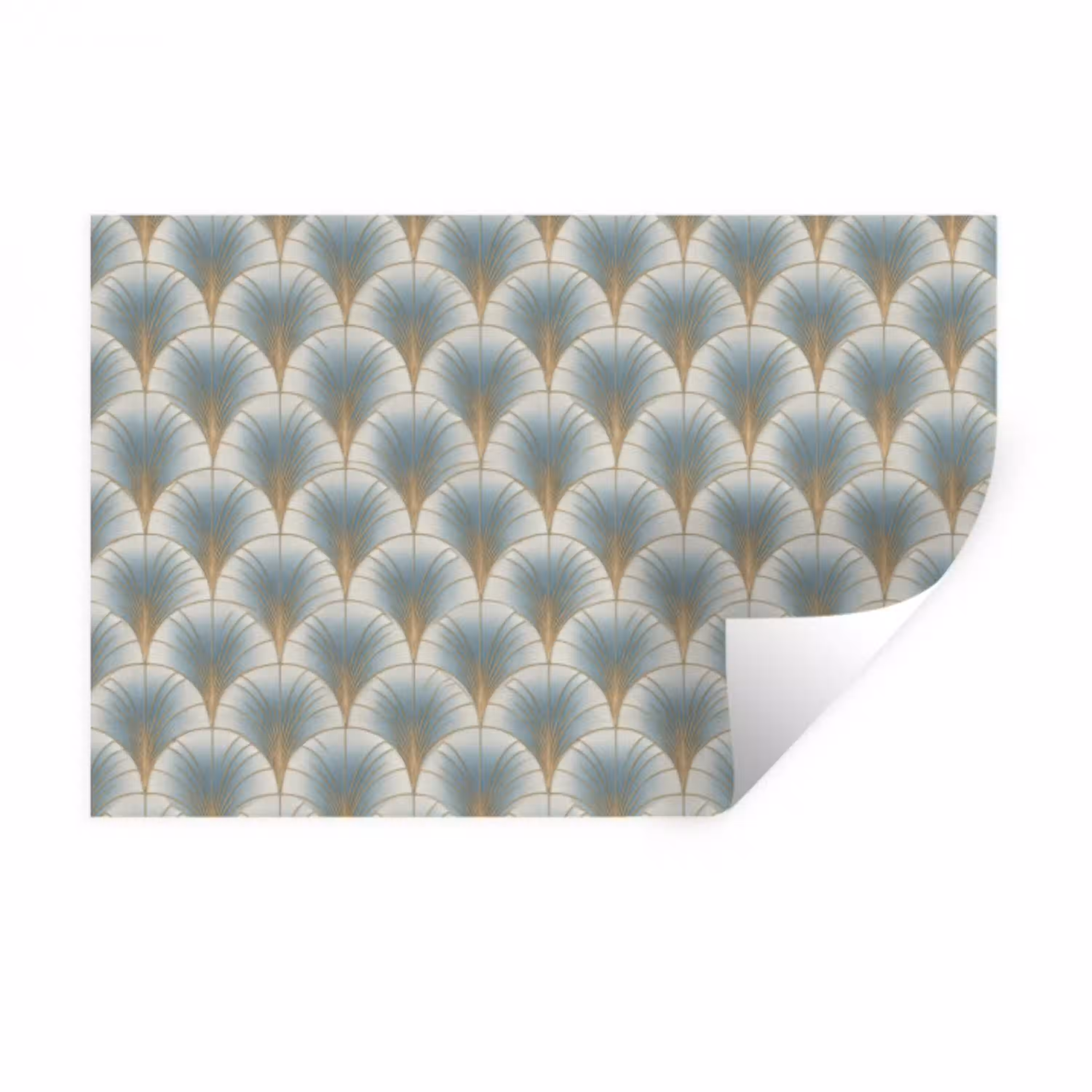 Waaier - Klassiek - Blauw Muursticker klein 286 -3d