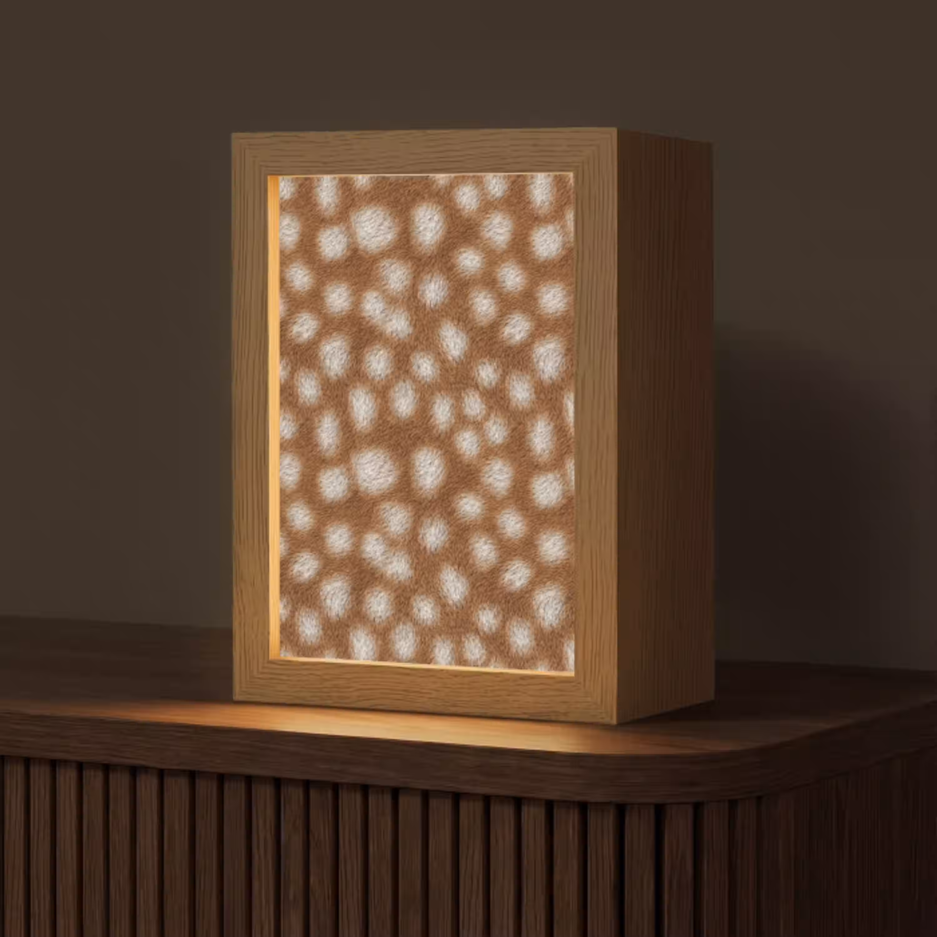 Hert - Vacht - Bruin Light Box met kabel (Tafellamp) klein 925 -z3d_website