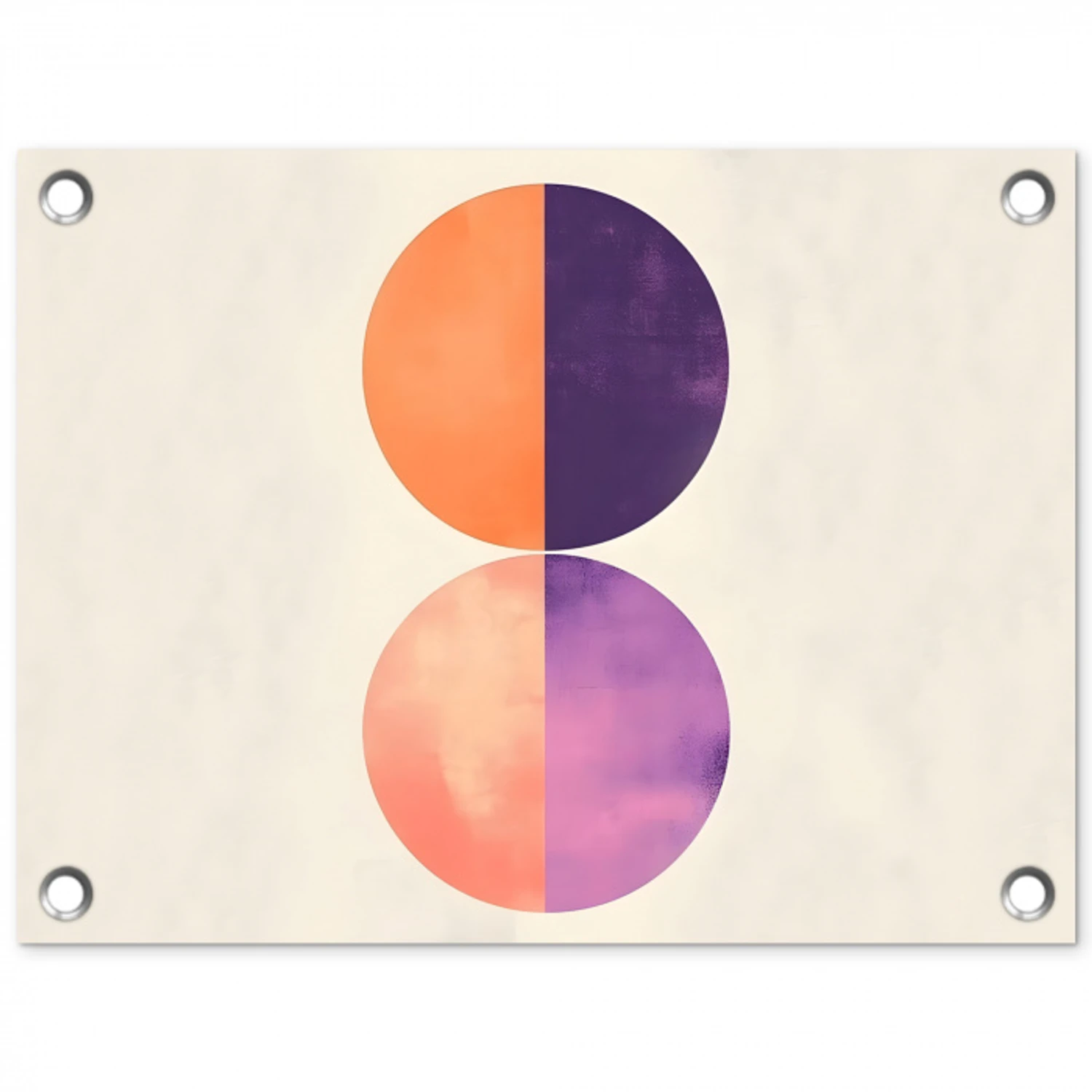 Abstract - Cirkels - Paars tuinposter los doek klein -3d