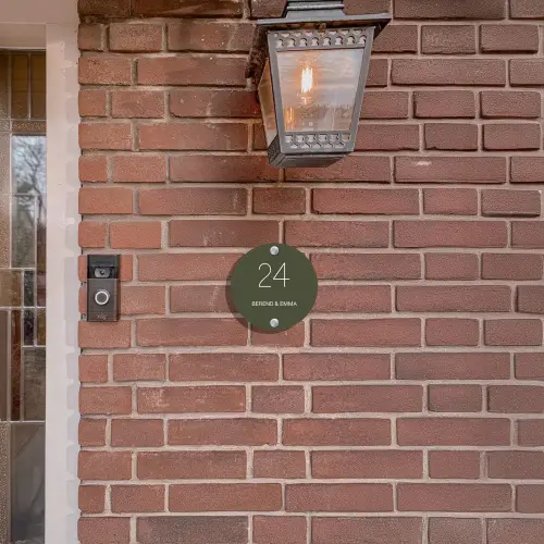 Donkergroen - Klassiek Naambord Rond klein -sfeer7-rond-XS