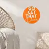 Oranje - Blauw - Go get that dream Wandcirkel behangsticker klein -sfeer4