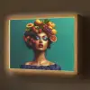 Vrouw - Hoodtooi - Tropisch - Fruit - Druiven Light Box met batterij (Wandlamp) middel -z3d_website