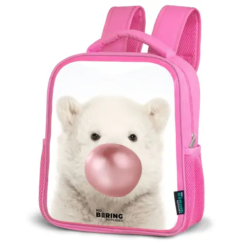 Bubblegum beer Kinderrugzak - Roze middel -schuin