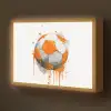 Voetbal - Abstract - Oranje - Verfspatten Light Box met batterij (Wandlamp kind) middel -z3d_website