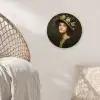 Bloemenhoed - Portret - Vrouw Wandcirkel kunststof plaat 5mm dik klein -sfeer5