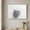 Basketbal - Wit - Schaduw - Lijnen Textielframe zwart klein -sfeer2