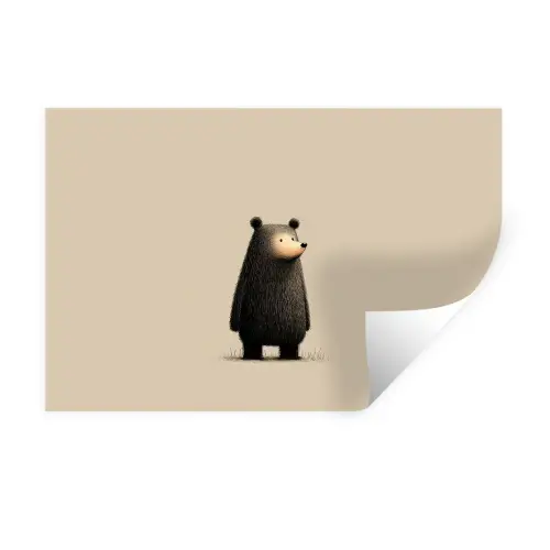 Beer - Donkerbruin - Minimalistisch Muursticker klein -3d