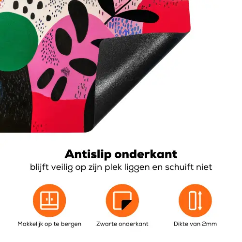 Vormen - Stippen - Kleurrijk Inductie beschermer vinyl 3mm klein -zzzzzzz-td-onderkant