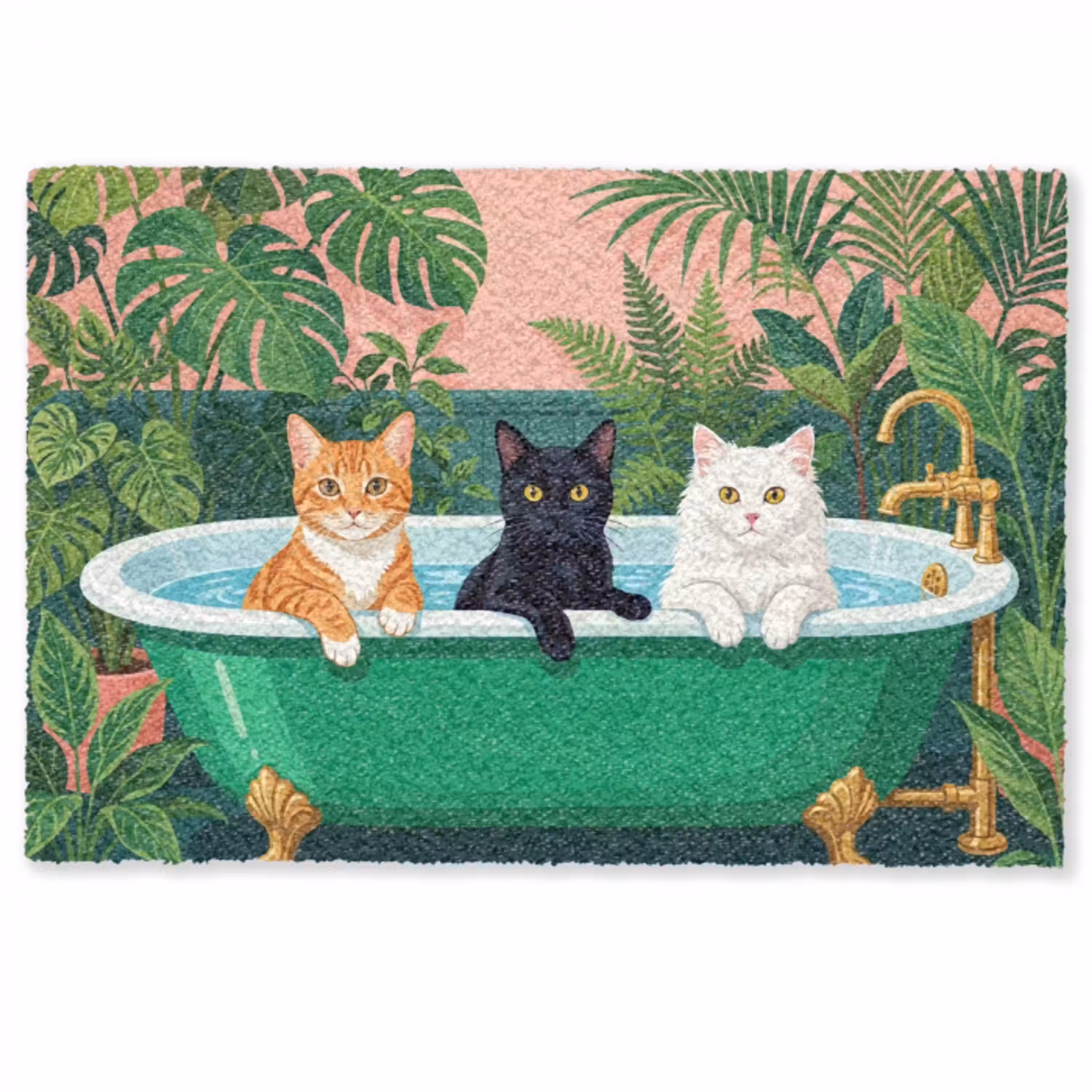 Badkamer - Kattenparade - Kleurrijk Deurmat klein -zkaufland3d