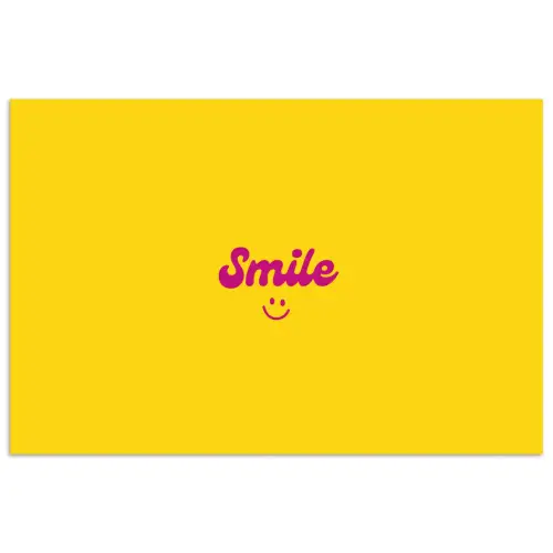 Smile - Geel - Roze poster papier klein -3d