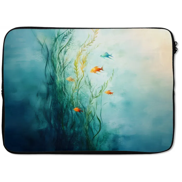Waterplanten - Vissen - Kleurrijk - Water laptophoes neopreen klein -zkaufland3dotto