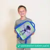 Robot met paars en groen licht Kinderrugzak - Blauw middel -sfeer1_NL