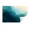 Zee - Silhouet - Abstract - Blauw Muursticker klein -3d